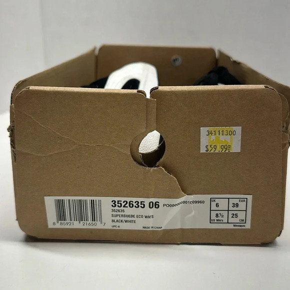 Puma Super Suede Eco Sneakers Lace Up Athletic Shoes Black White Womens Size 8.5 - Picture 9 of 10